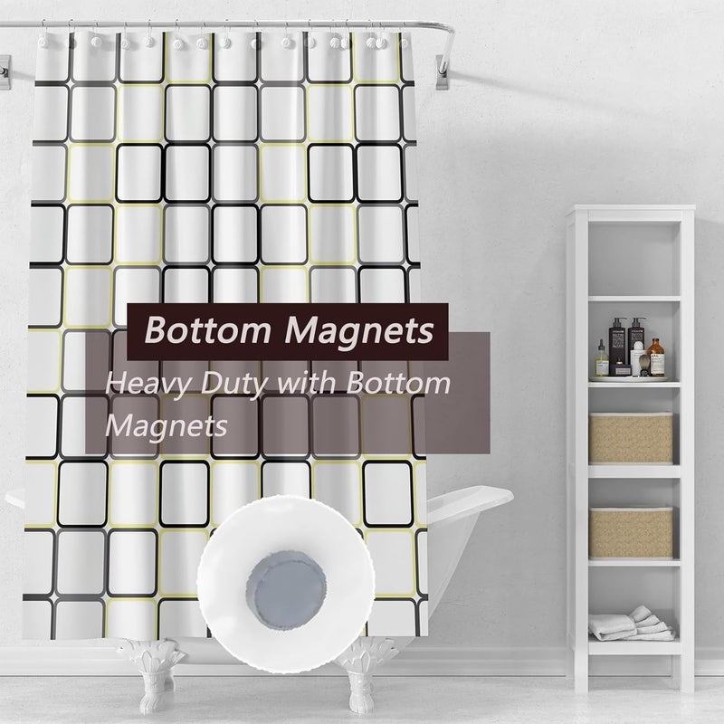 TIKABC Shower Curtain Liner, 4G PEVA Shower Liner, Plastic Waterproof Shower Curtains, 72x72 inch with Grommet Holes 3 Magnetic Weights - Image 3